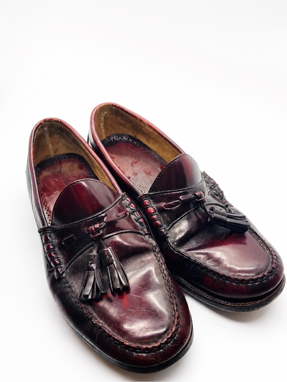 Johnston & Murphy Burgundy Tassel Leather Loafers Men’s 8.5